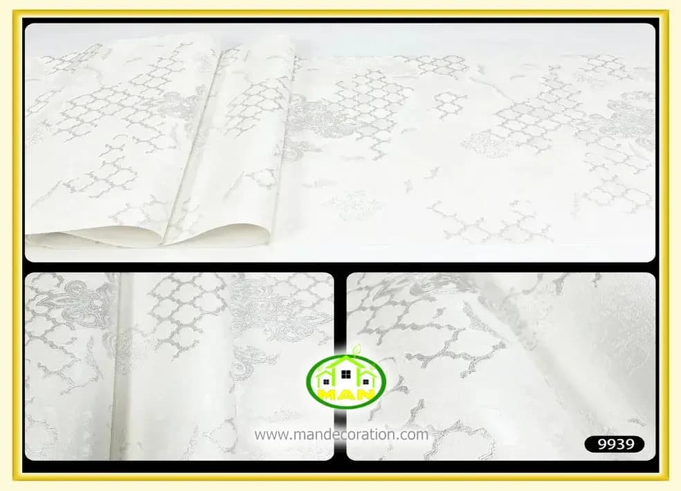 کاغذ دیواری آنجل مدرن طوسی کد:9939