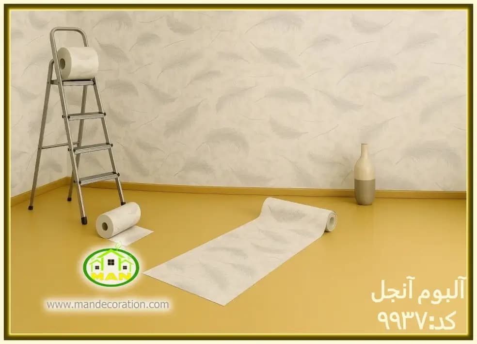 کاغذ دیواری آنجل مدرن پتینه طوسی کد:9937