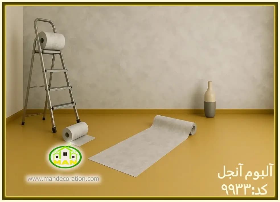 کاغذ دیواری آنجل مدرن پتینه طوسی کد:9933