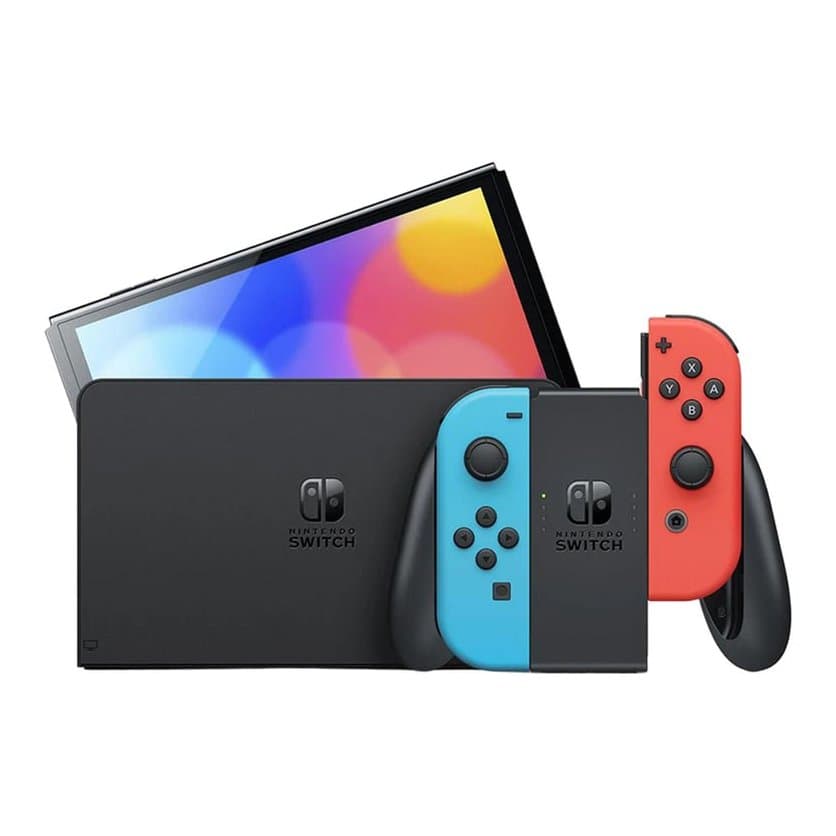 کنسول بازی نینتندو Switch OLED هیبریدی آبی قرمز — تصویر ۳
