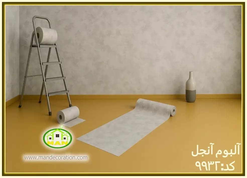 کاغذ دیواری آنجل مدرن پتینه طوسی کد:9932