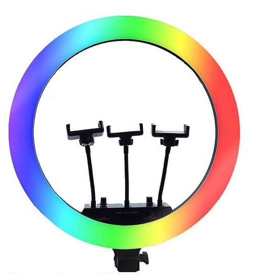 رینگ لایت رنگی RGB LED 56CM 22INCH با بسته بندی ایمن