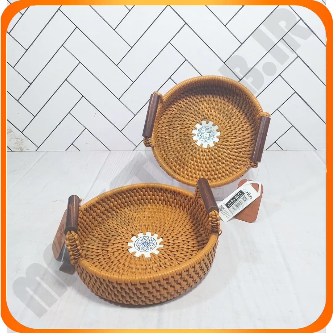 سبد سمفونی دسته دار لر 51269 سایز 3 خردلی زیباسازان