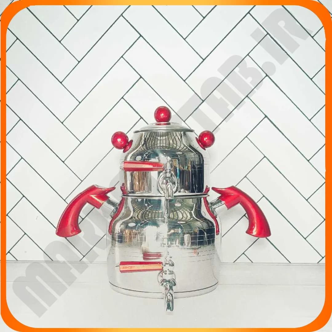 کتری و قوری 3 لیتر شیردار کد 800 قرمز تیتیل