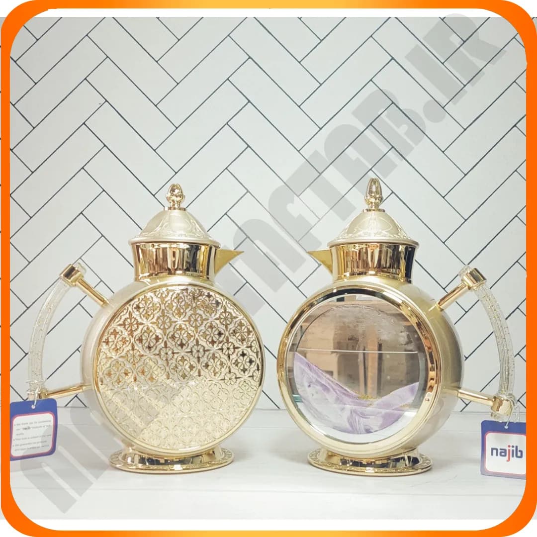 فلاکس فانتزی چای و قهوه طلایی مات NB6020C نجیب