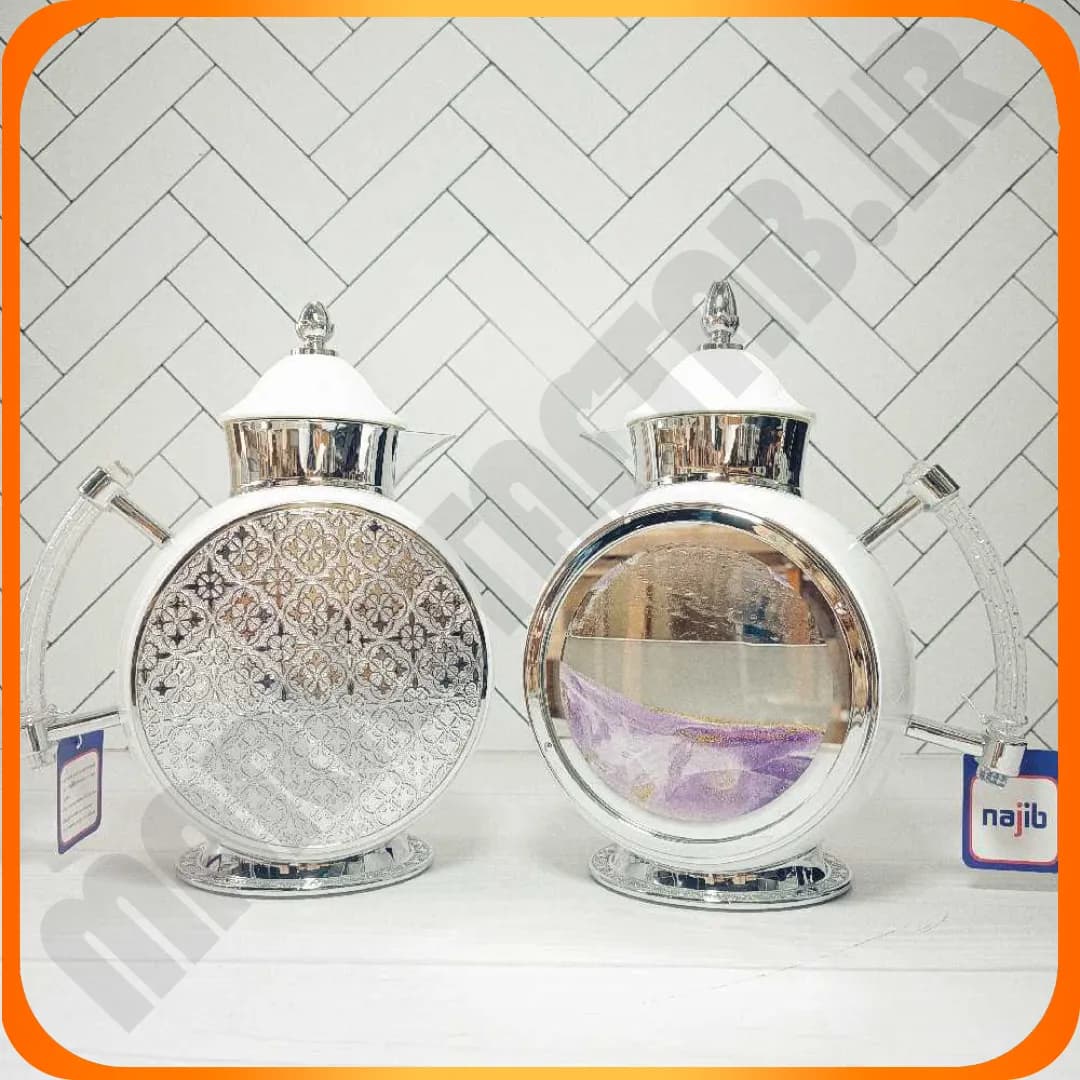 فلاکس فانتزی چای و قهوه سفید نقره ای NB6020B نجیب