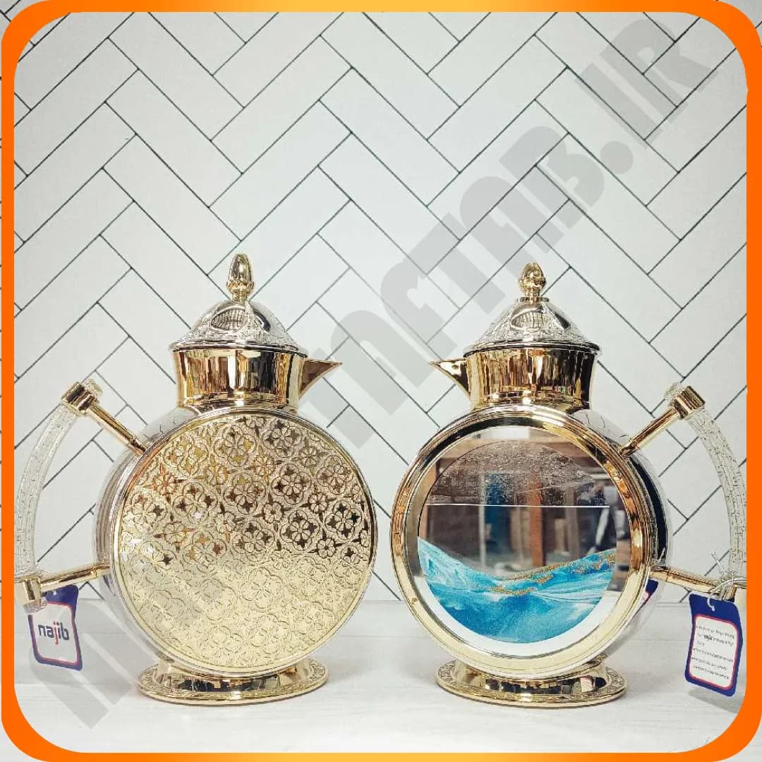 فلاکس فانتزی چای و قهوه طلایی نقره ای NB6020E نجیب