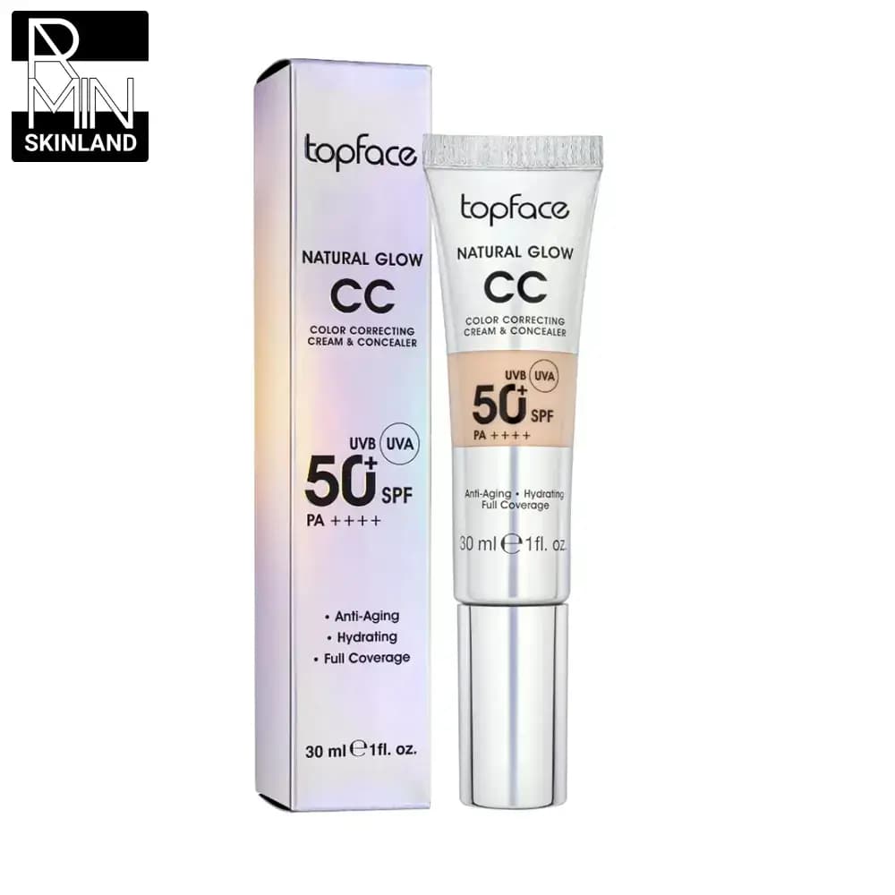 سی‌ سی کرم تاپ فیس SPF 50 مدل نچرال گلو حجم 30ml — تصویر ۲