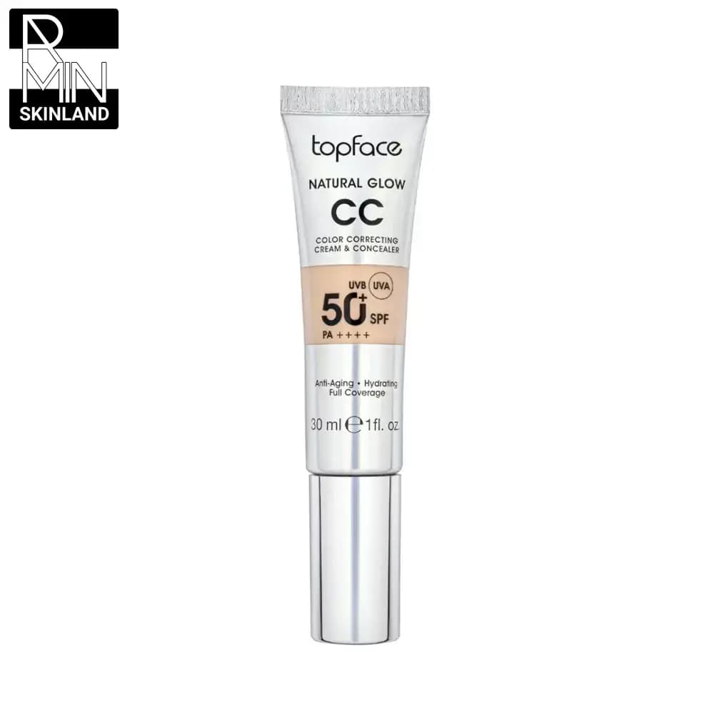 سی‌ سی کرم تاپ فیس SPF 50 مدل نچرال گلو حجم 30ml