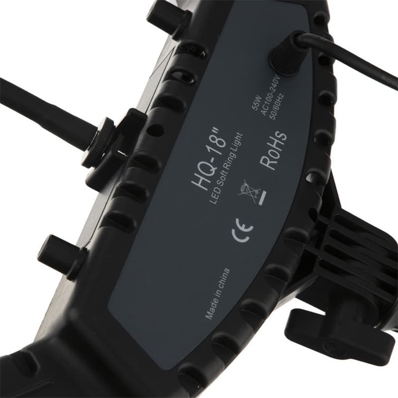 رینگ لایت HQ-18N اورجینال همراه با سه پایه فلزی و کیف با بسته بندی ایمن — تصویر ۲
