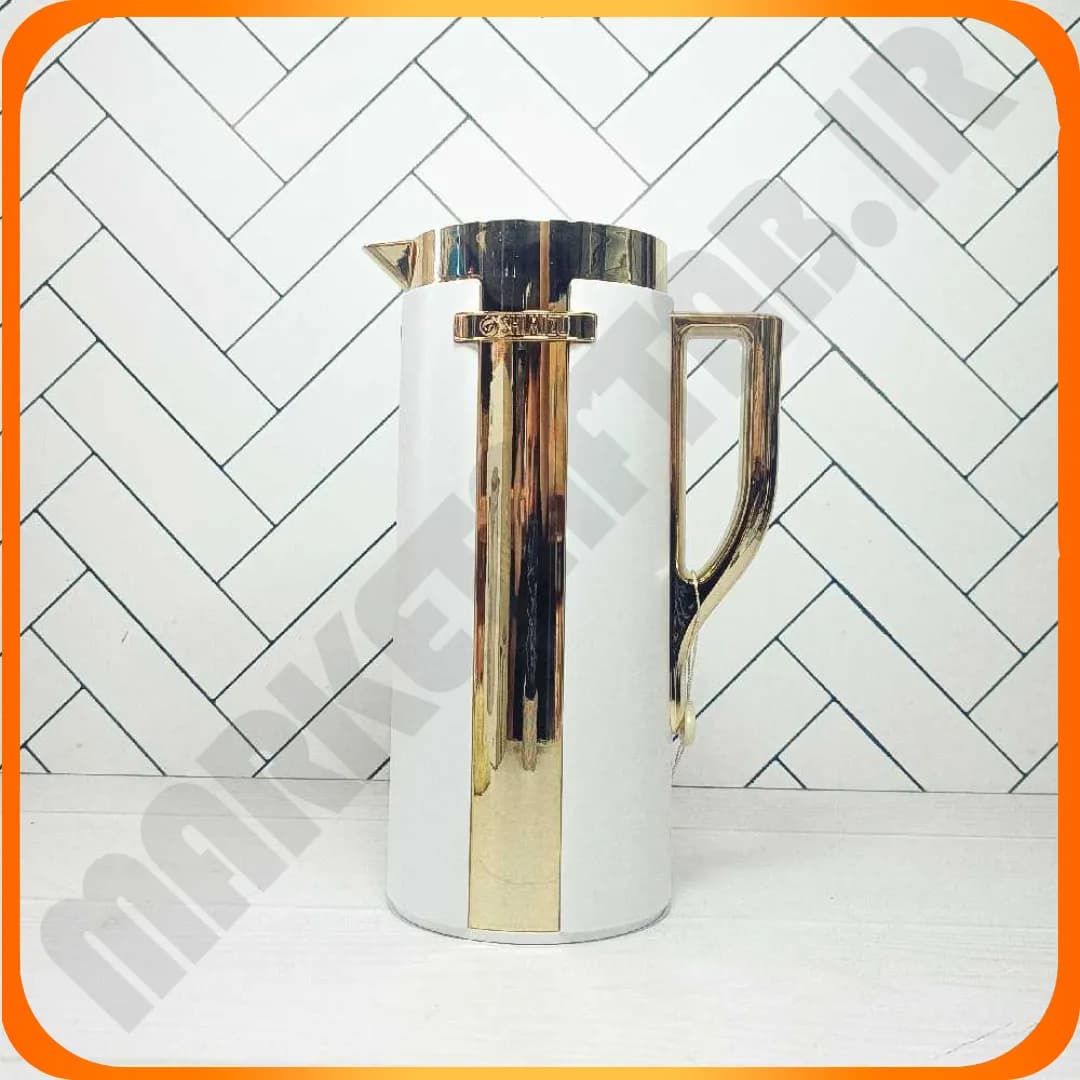 فلاسک یک لیتر سفید طلایی SHIMIZU نجیب