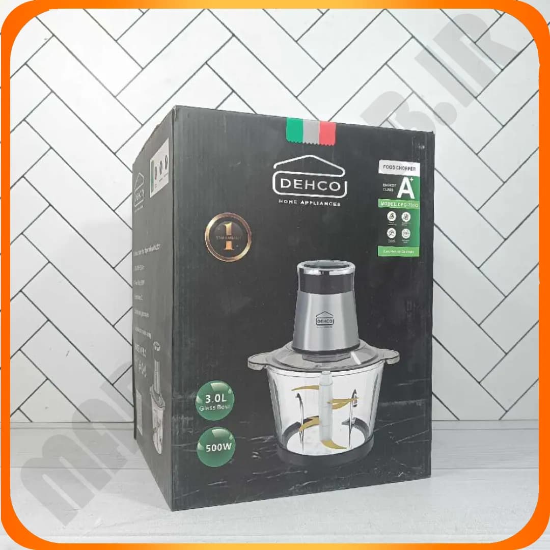 خرد کن 3 لیتر 500 وات DFC-701G تیغه طلایی DEHCO بدنه پیرکس