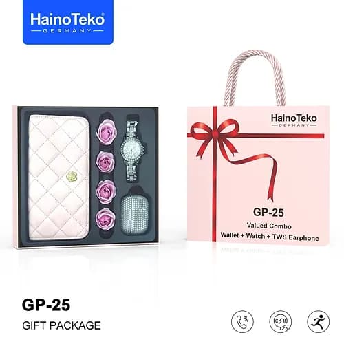 پک ساعت و هندزفری هاینوتکو مدل HainoTeko GP-25 به همراه کیف وهندزفری بلوتوثی