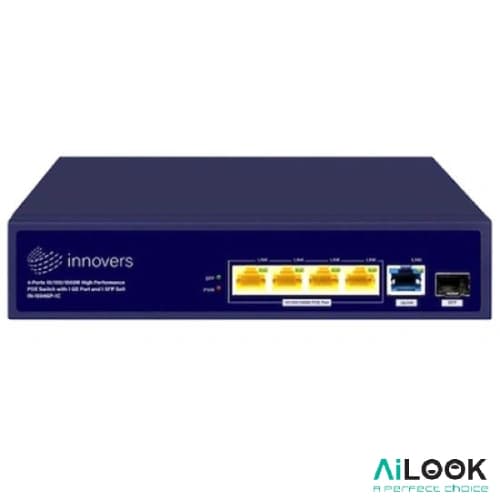 سوئیچ شبکه 4 پورت POEبرند INNOVERS مدل (65w) IN-1004GP-1C