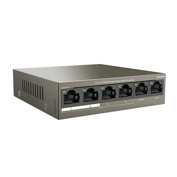 سوئیچ شبکه 6 پورت PoE تندا مدل TEG-1106P-4-63W