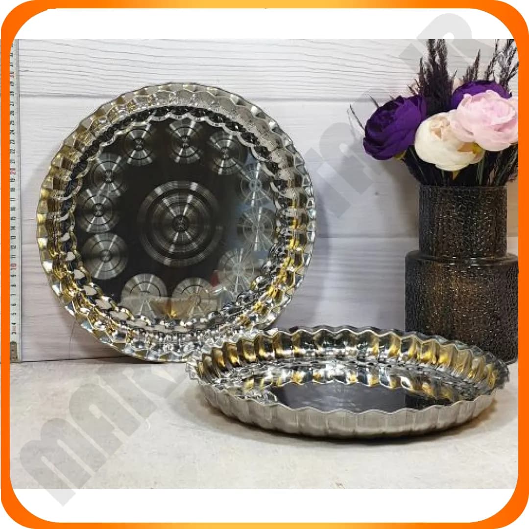 سینی 35 استیل ساده شهرزاد