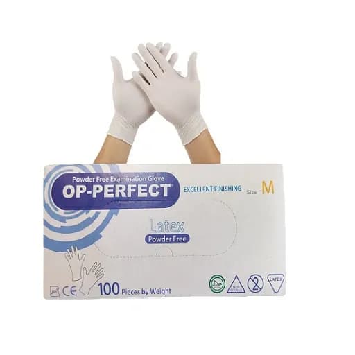 دستکش لاتکس بدون پودر Op Perfect