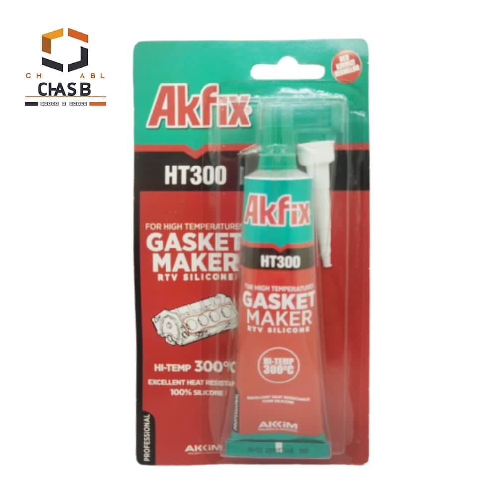 چسب واشرساز سیلیکونی RTV قرمز HT300 آکفیکس Akfix Gasket Maker RTV Silicone HT300 85gr