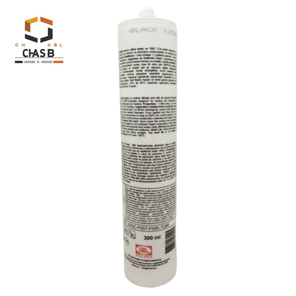 چسب سیلیکون کوره مشکی سلسیل- SELSIL FIRE SEALANT 1500C TEMPERATURE RESISTANCE 300ml — تصویر ۲