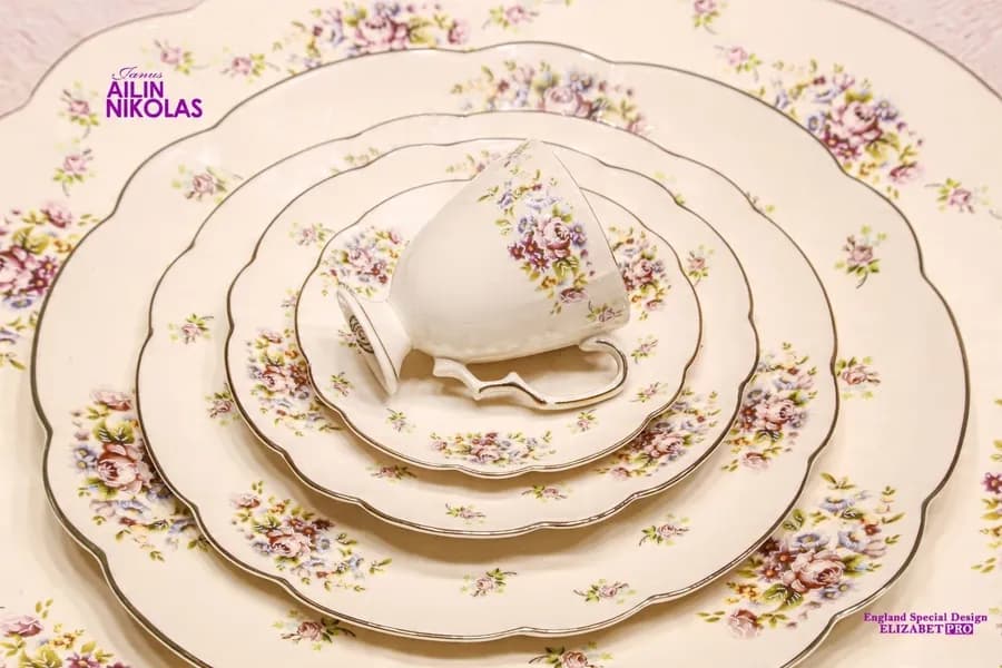 سرویس چینی الیزابت پرومکس طرح نیکولاس 6 نفره 31 پارچه توس چینی ژانوس قالب آیلین — تصویر ۵