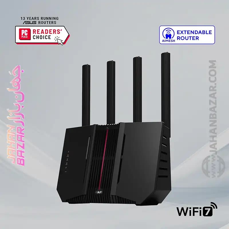 روتر سه بانده قابل توسعه ایسوس ASUS مدل RT-BE92U — تصویر ۴