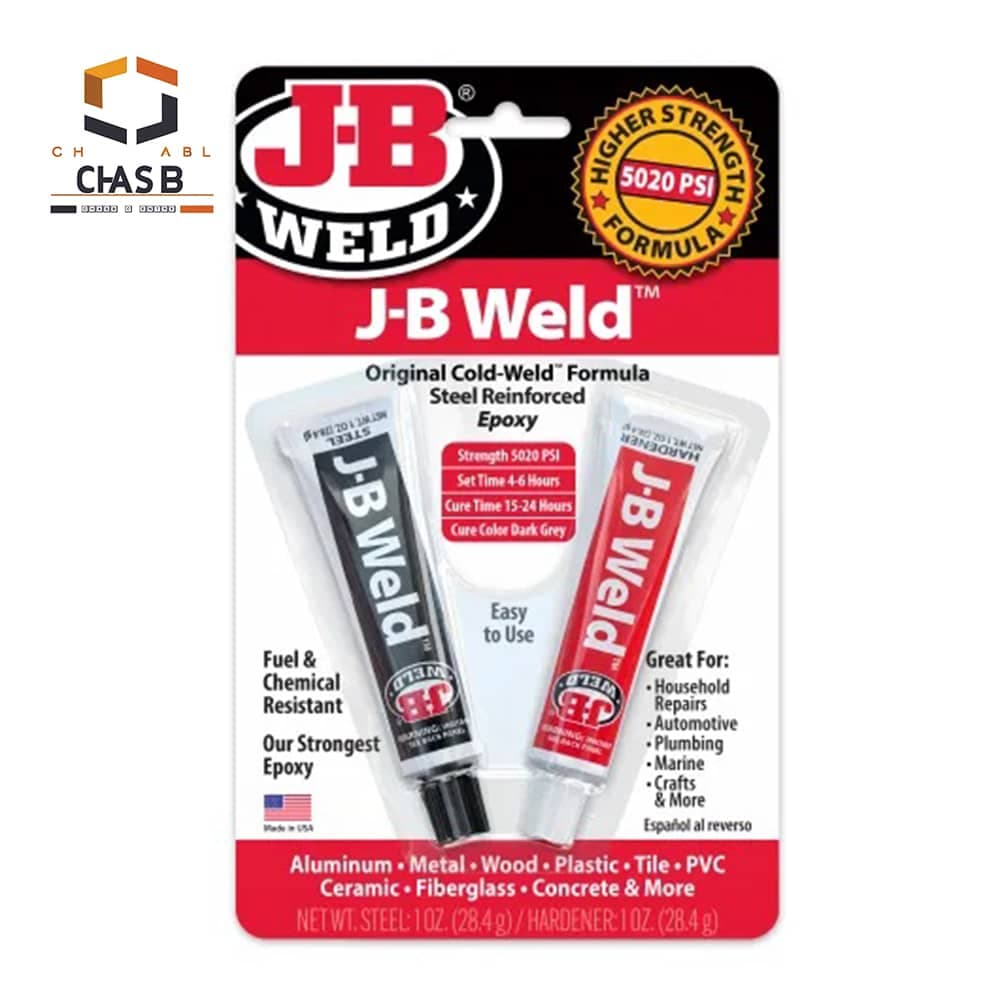چسب اپوکسی پایه فلز جی بی ولد اصل آمریکایی – J-B WELD TWIN TUBE STEEL REINFORCED EPOXY 28.4gr