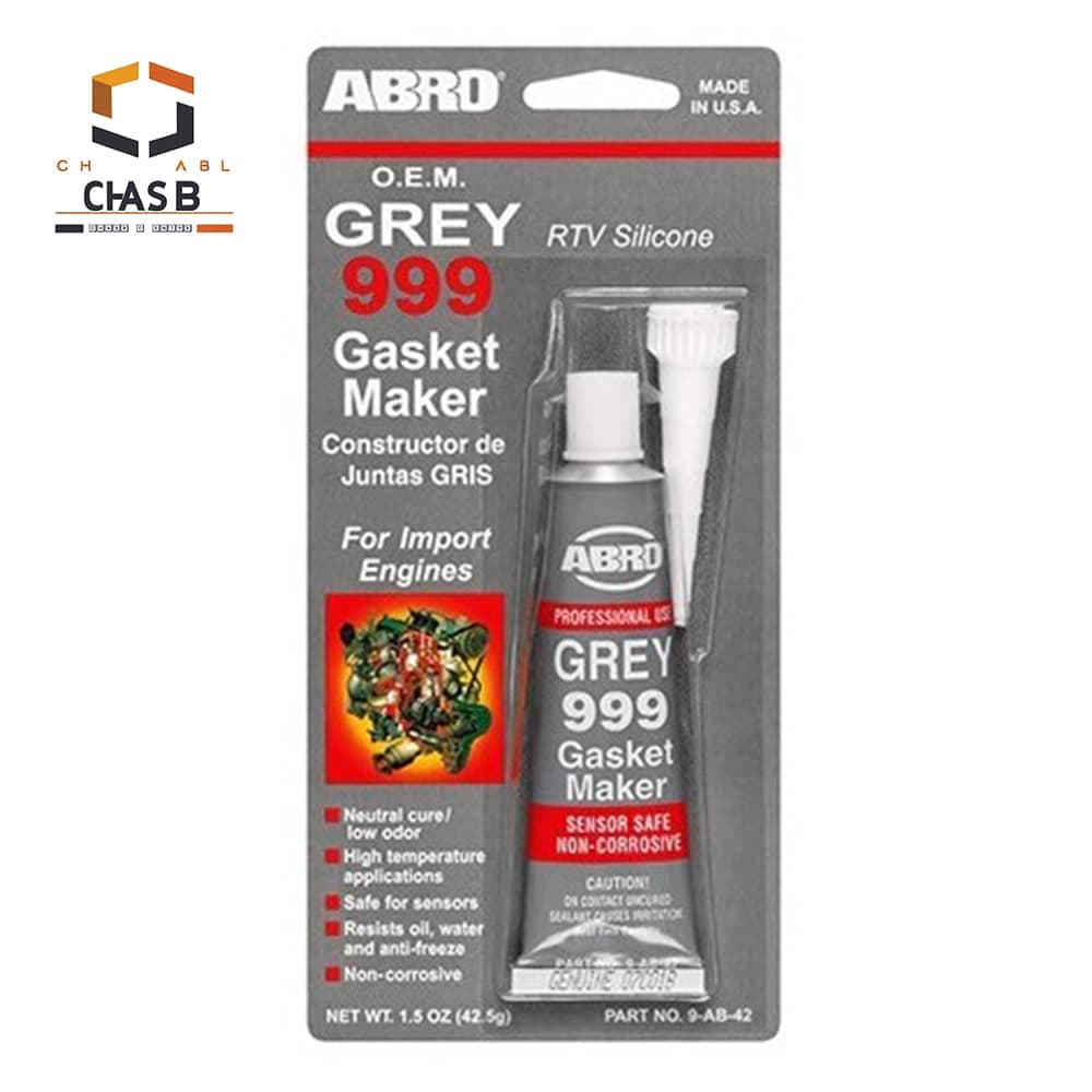 چسب واشر ساز سیلیکون حرارتی خاکستری ابرو – ABRO GREY 999 RTV SILICONE GASKET MAKER 85G
