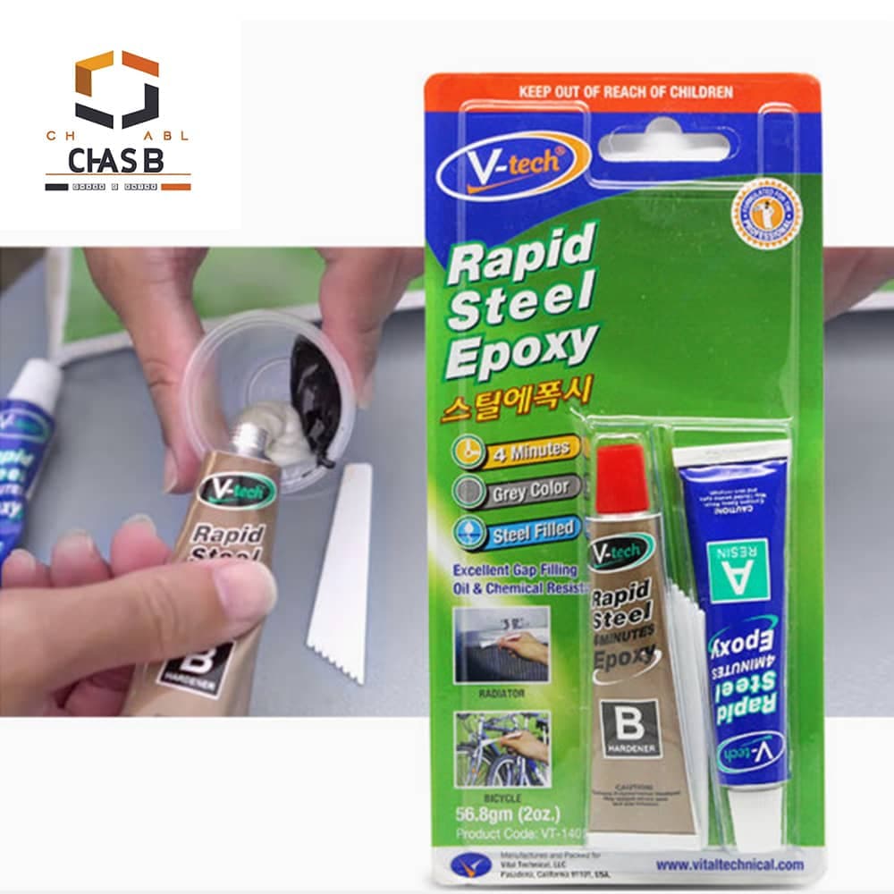 چسب اپوکسی فولاد وی تک مدل V-TECH RAPID STEEL EPOXY 56GR – VT140