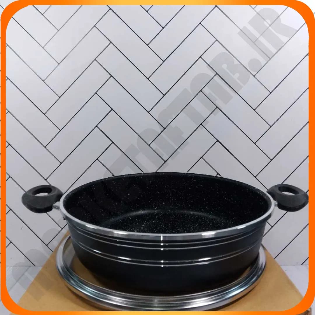 تابه تک سایز 28 بادرب پیرکس دودسته مشکی ویژه زومبا