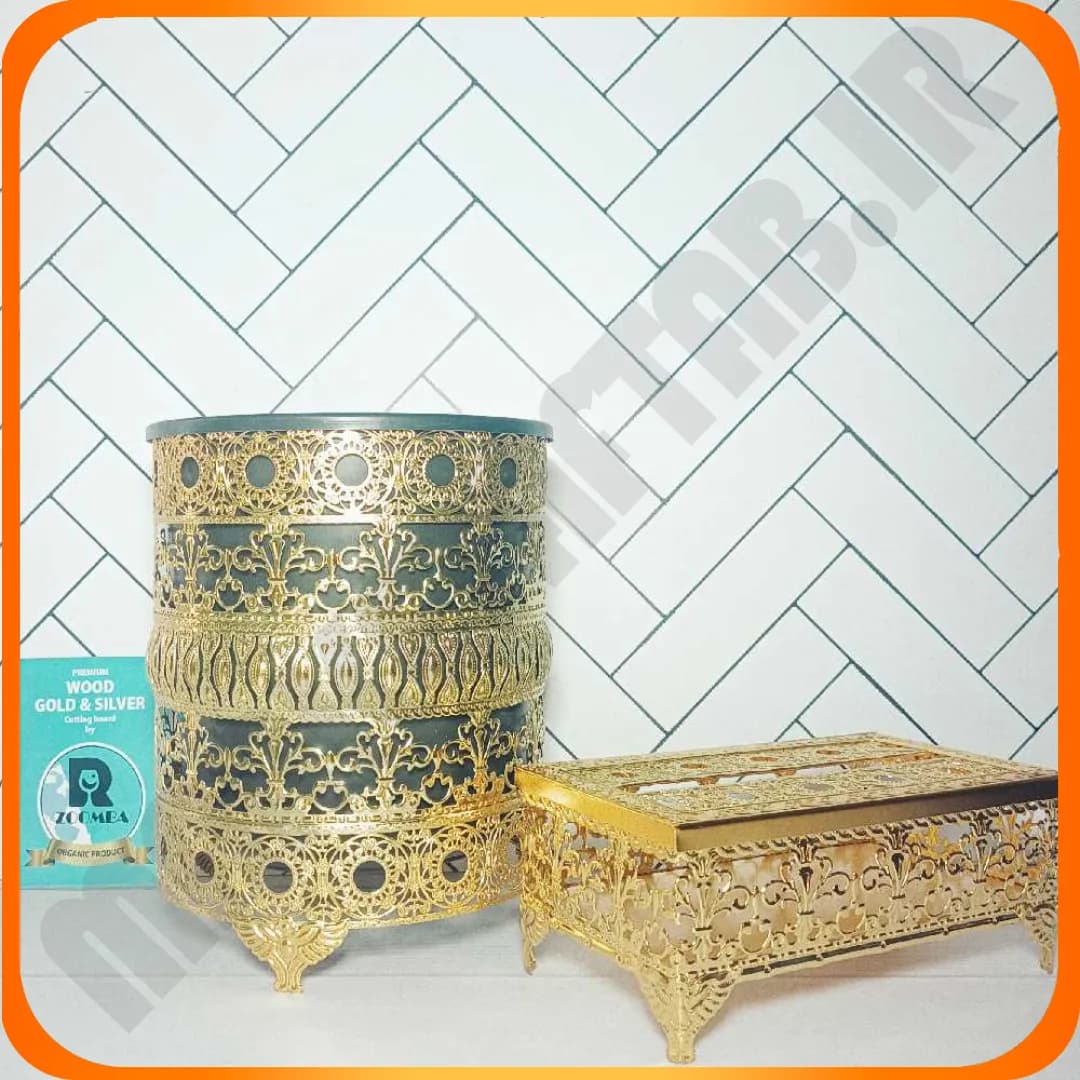 سطل و دستمال کلاسیک عثمانی طلایی زومبا