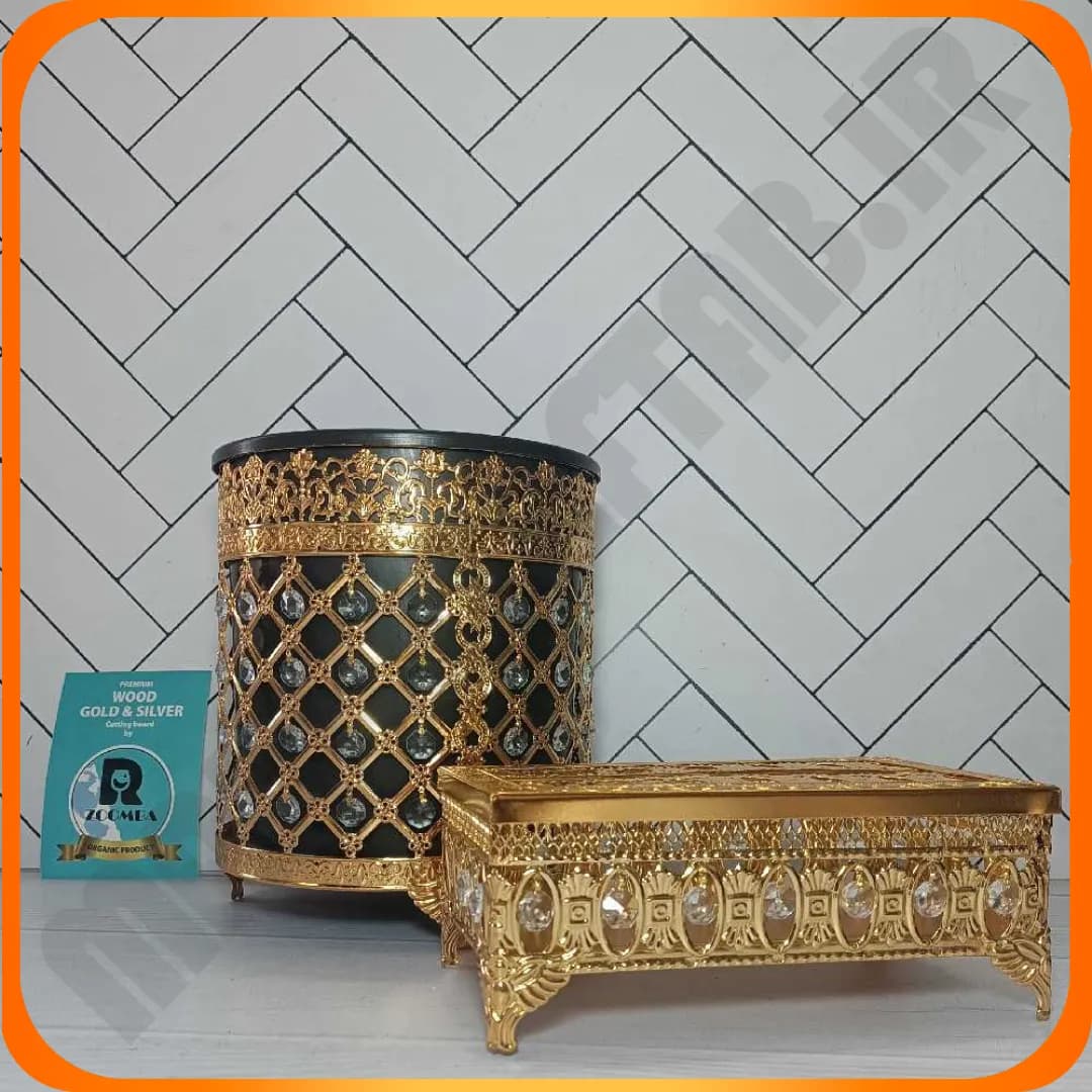 سطل و دستمال کریستال لاله طلایی زومبا