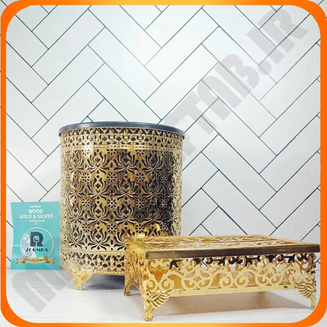 سطل و دستمال کلاسیک نیزه ای طلایی زومبا