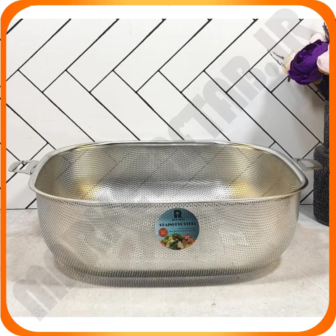آبکش مربع پانچ دسته دار سایز 36 استیل نگیر L3705 زومبا
