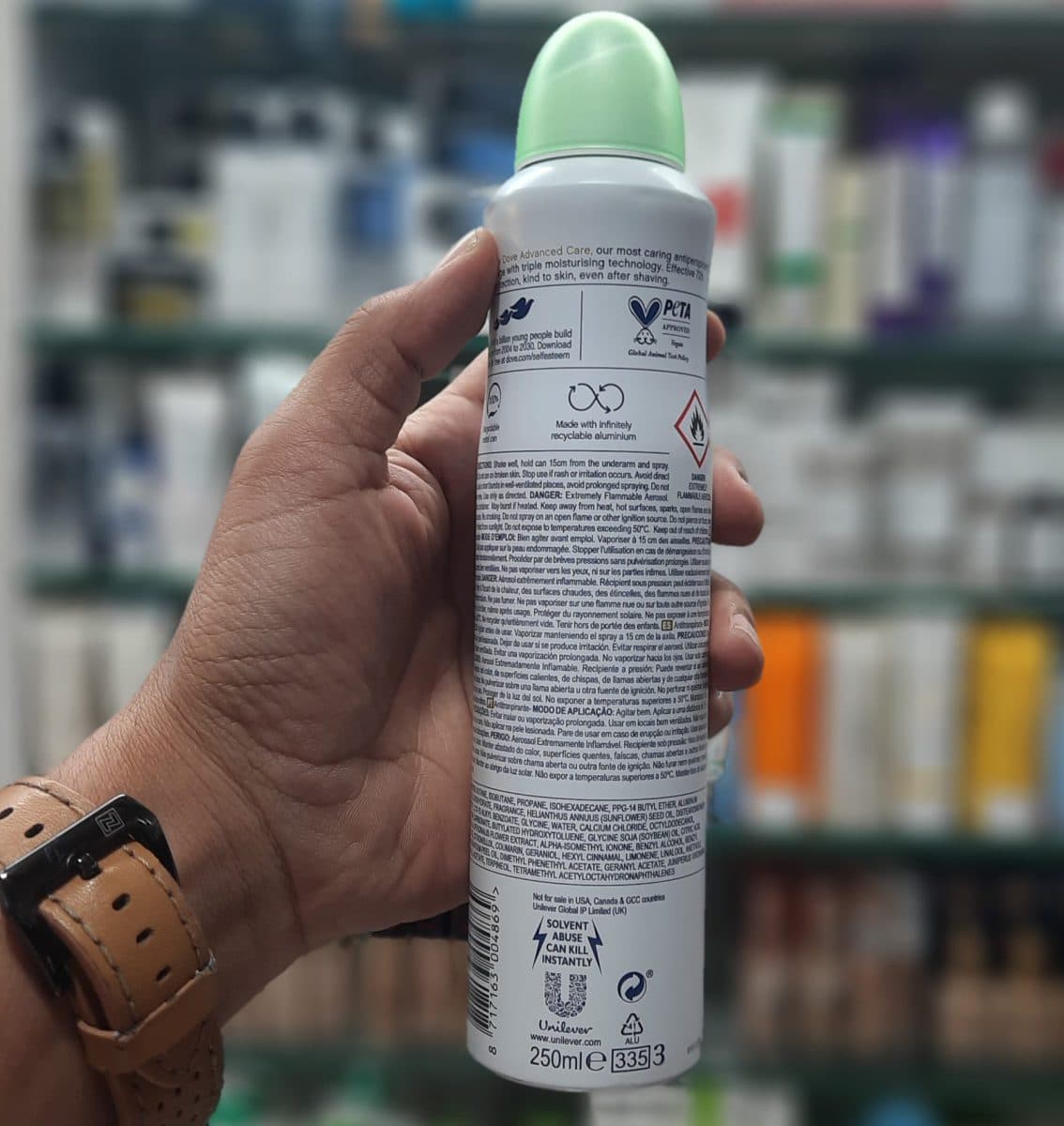 اسپری داو رایحه خیار حجم۲۵۰ml مدل ساعته۷۲ Advanced Care (ساخت UK) — تصویر ۳
