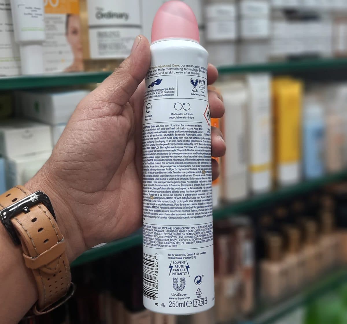 اسپری داو رایحه انار حجم۲۵۰ml مدل ساعته۷۲ Advanced Care(ساخت Uk) — تصویر ۳