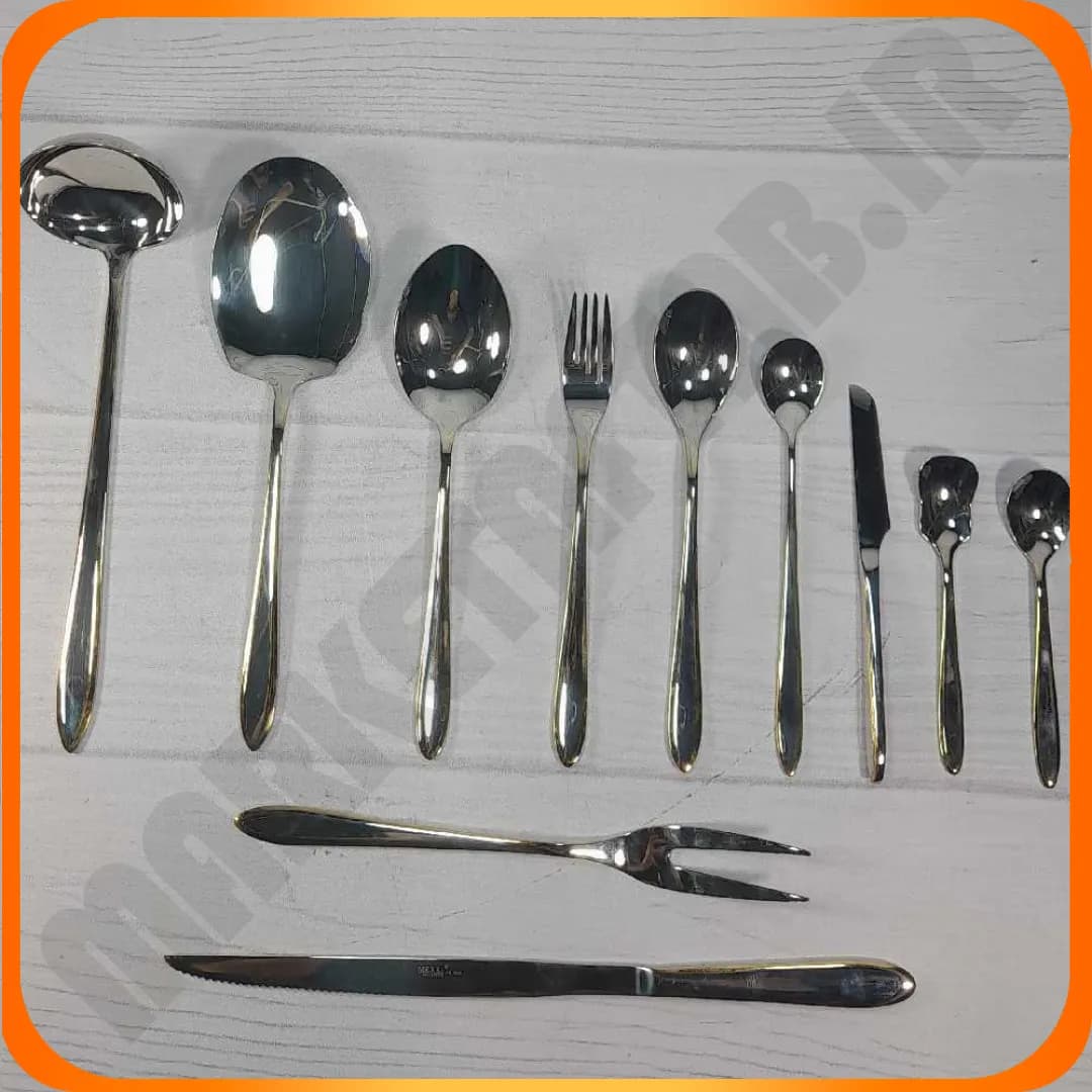 سرویس قاشق چنگال 139 پارچه استیل دور طلایی SET-139KZ مکسی