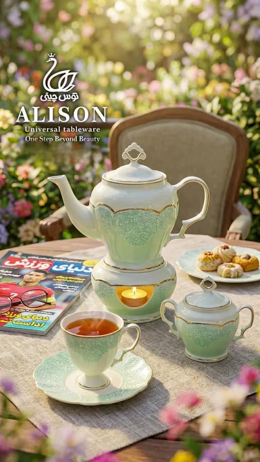 سرویس چینی الیزابت پرومکس طرح آلیسون 6 نفره 31 پارچه توس چینی ژانوس قالب آیلین — تصویر ۳