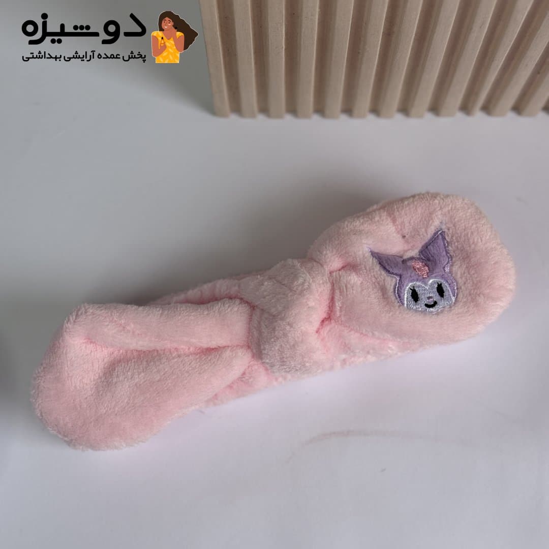 هدبند حوله ای دخترانه مدل کرومی سه رنگ — تصویر ۵