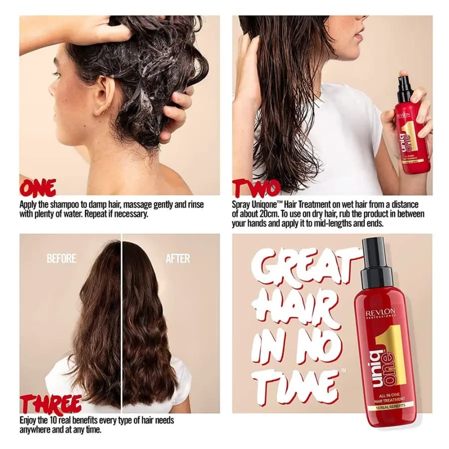 اسپری مو ۱۰ کاره رولون Revlon قرمز یونیک وان uniq one — تصویر ۴