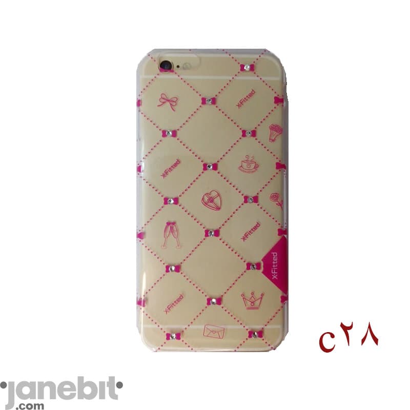 قاب شفاف نگین دار پشت گوشی iPHONE 6/6s کد:C28