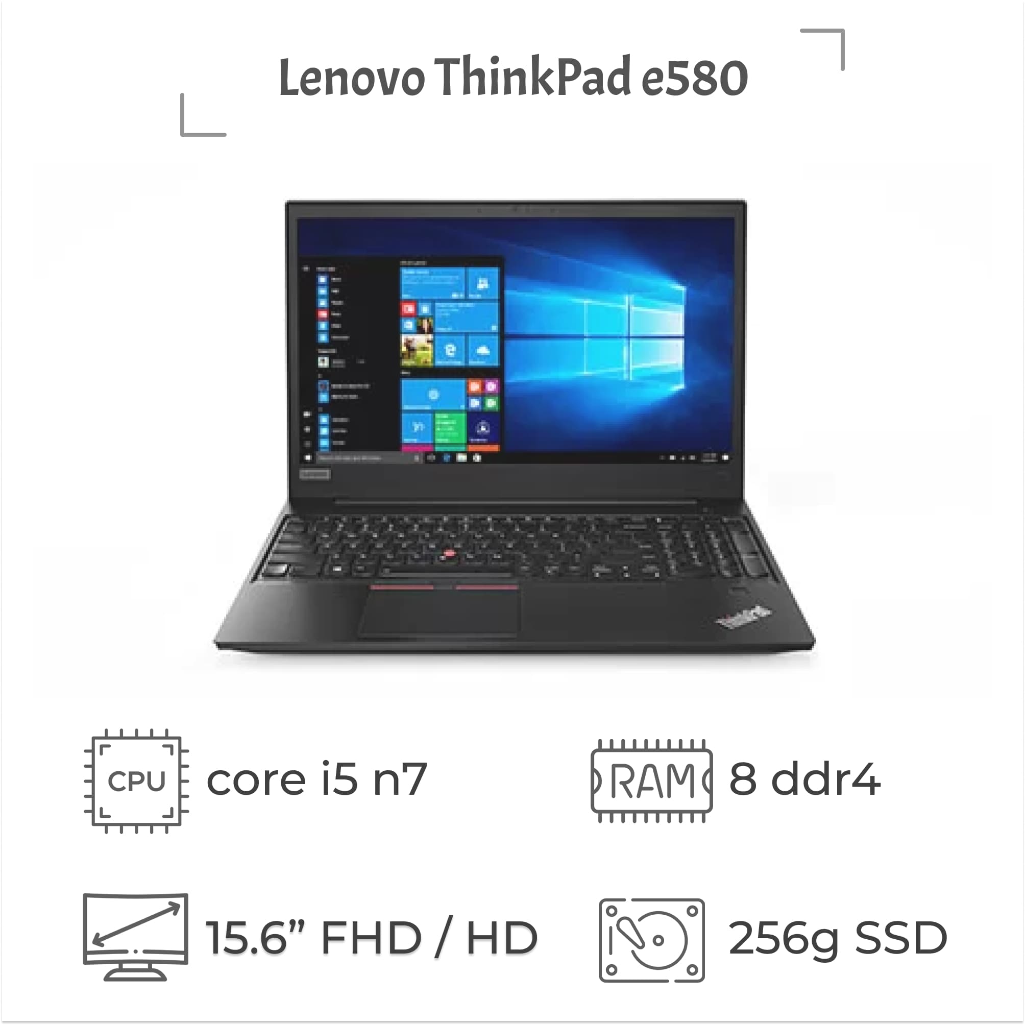 لپ تاپ استوک Lenovo ThinkPad E580 پردازنده i5 نسل 7