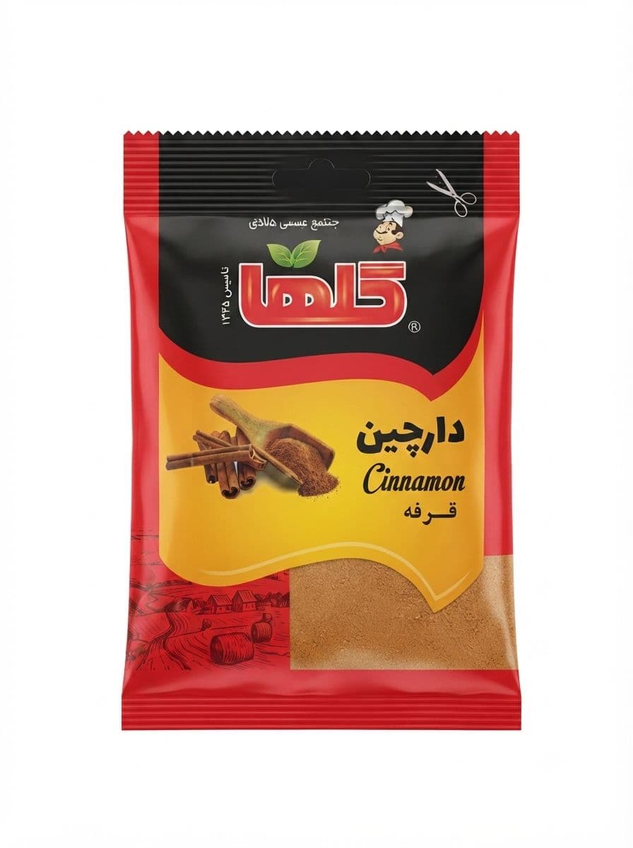 پودر دارچین 50گرمی سلفونی گلها قرفه کد 606