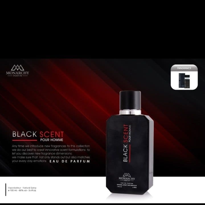 ادکلن مردانه مونارچی مدل بلک سنت BLACK SCENT حجم 100ml — تصویر ۲