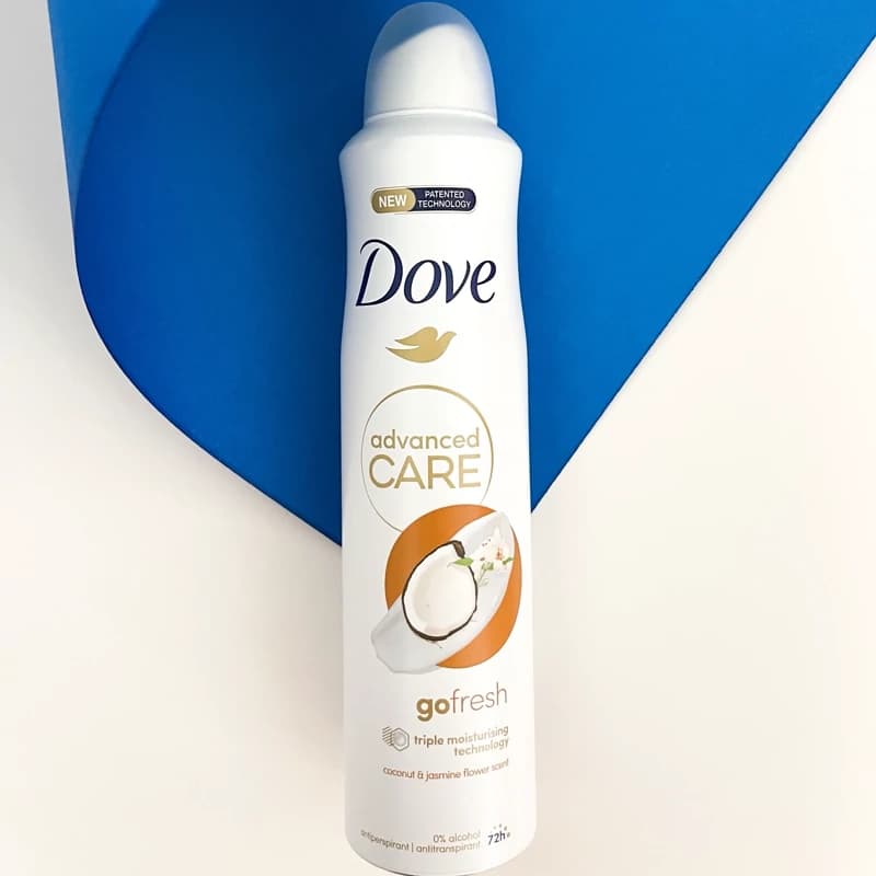 اسپری داو رایحه نارگیل و یاس 72ساعته 250ml مدل advanced Care (ساخت UK) — تصویر ۲