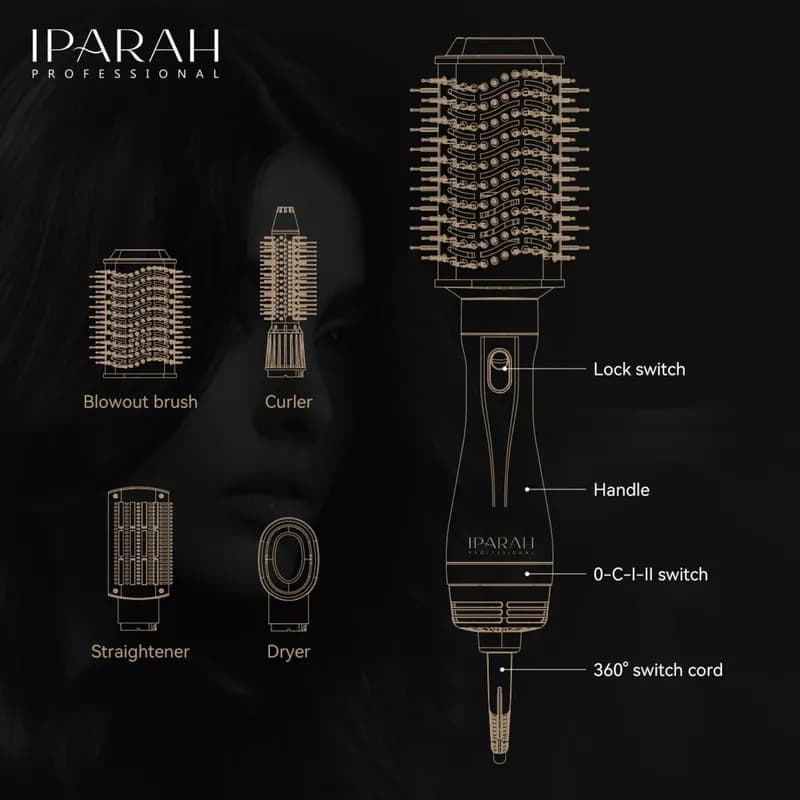سشوار برس‌دار حالت‌دهنده 1000 وات ای پاراه مدل P-266 4in1 — تصویر ۳