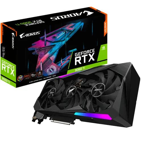 کارت گرافیک استوک گیگابایت مدل AORUS GeForce RTX 3060 Ti با ظرفیت 8 گیگابایت