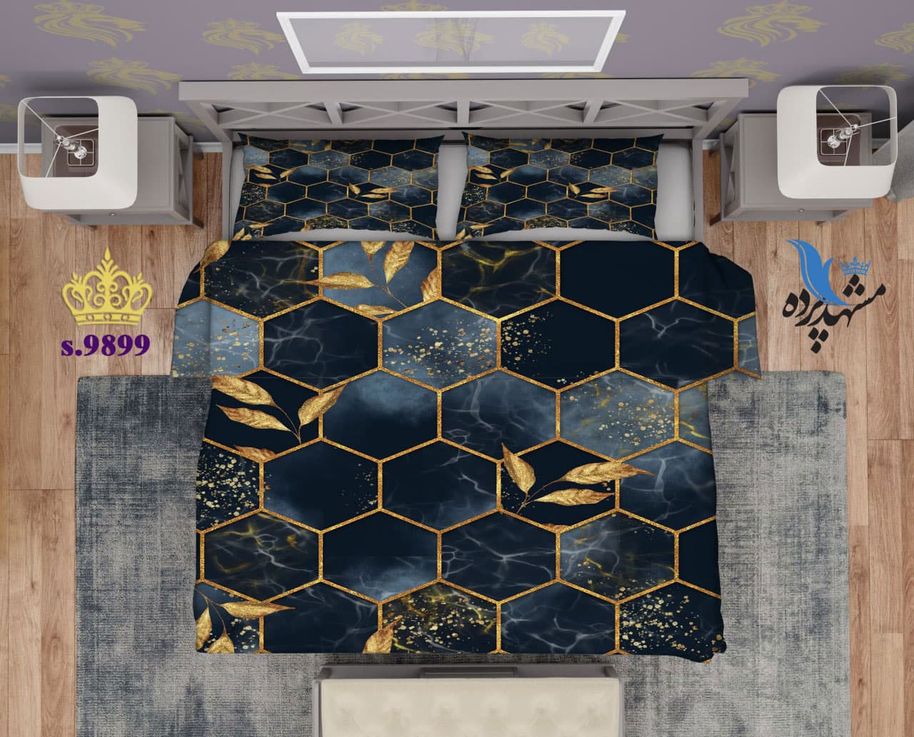 ست روتختی دو نفره طرح حوض ماهی S9899