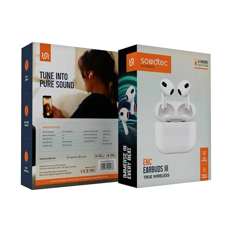 هندزفری بلوتوثی پرودو مدل Soundtec ENC 3 True Wirless — تصویر ۲