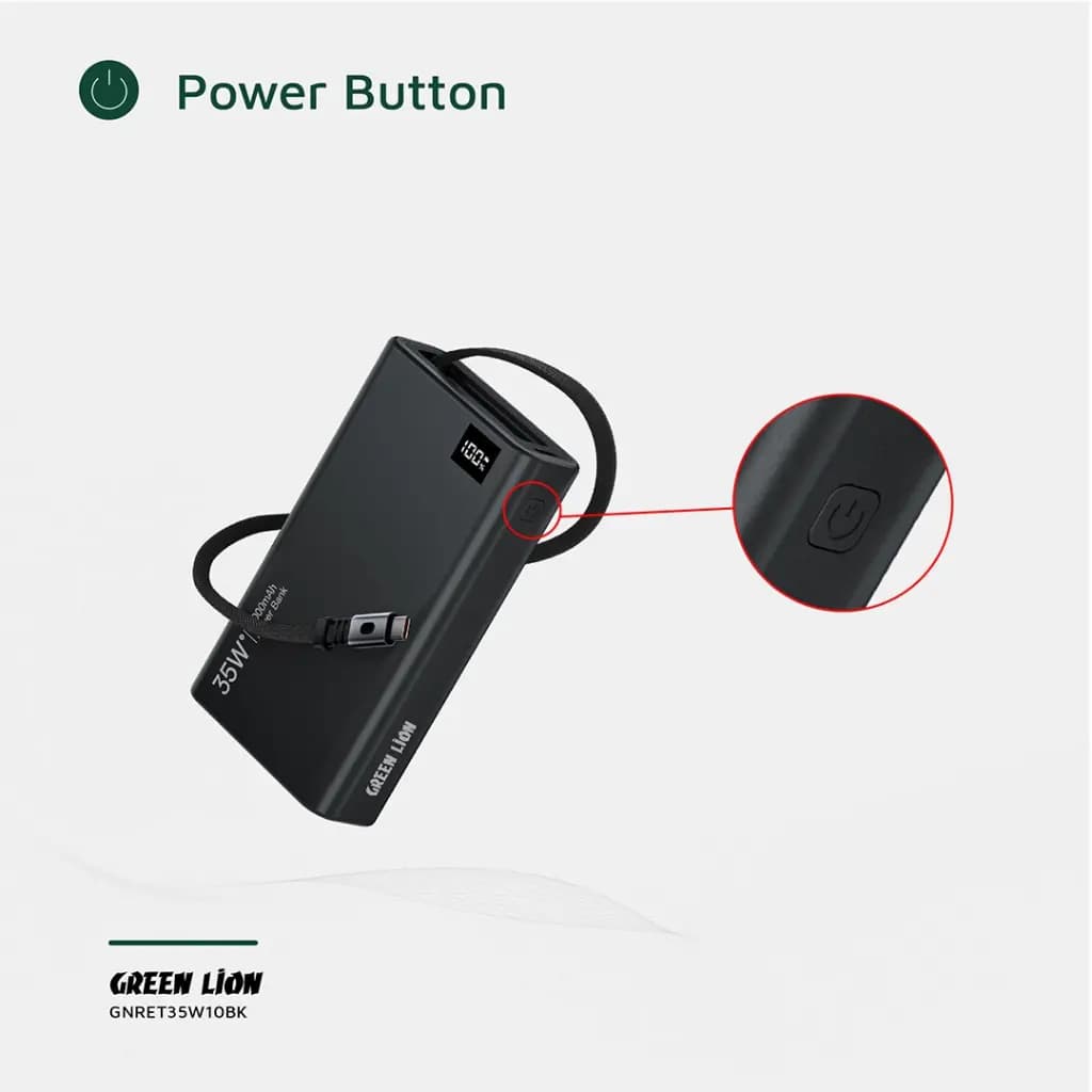 پاوربانک ۳۵ وات گرین لاین مدل Retractable — تصویر ۲