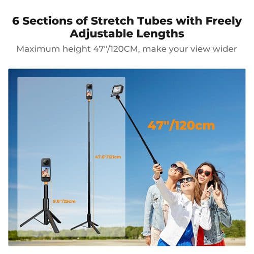مونوپاد و سه پایه دوربین ورزشی کی اند اف K&F KF09.141 Invisible Selfie Stick MS-21 — تصویر ۶